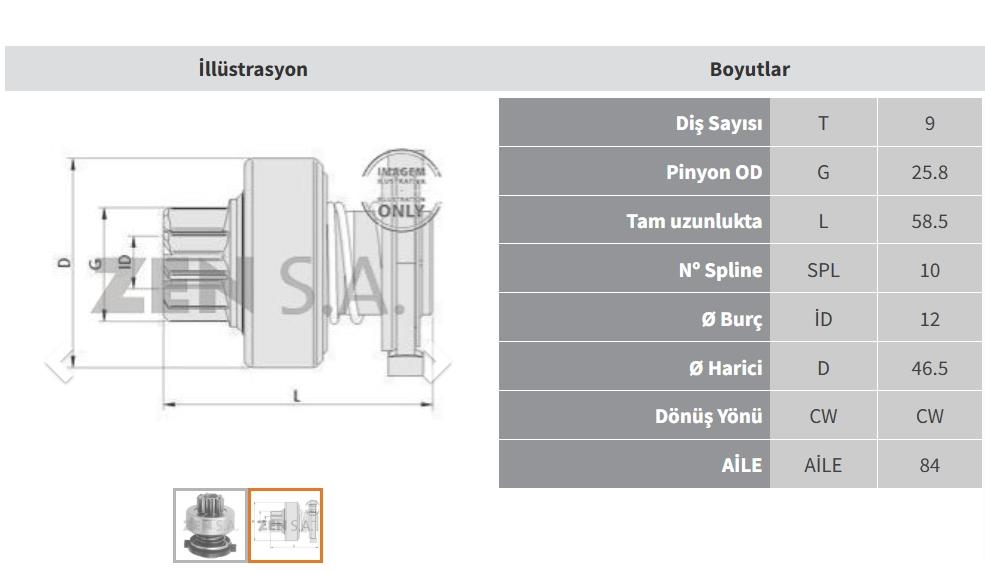 Marş Dişlisi 9DİŞ Opel Corsa 1,4-1,6 Palio ZEN0837 | ZEN 0837