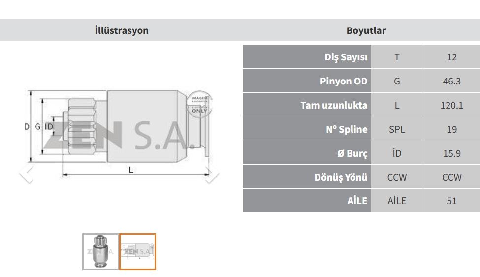 Marş Dişlisi 12DİŞ Caterpil Marin Dişli ZEN0914 | ZEN 0914
