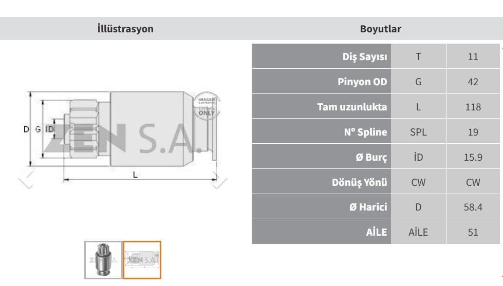 Marş Dişlisi 11diş Mercedes Actros Mercedes Benz Actros / Scanıa Zen0920 | Zen 0920