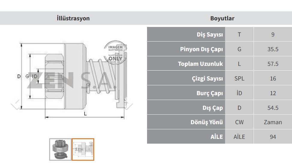 Marş Dişlisi 9DİŞ Ford 250 Fiat Ducato ZEN1022 | ZEN 1022
