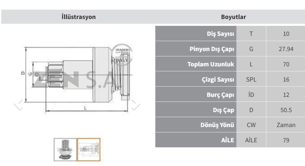 Marş Dişlisi 10DİŞ Mercedes Class Vito Sprinter | ZEN 1485