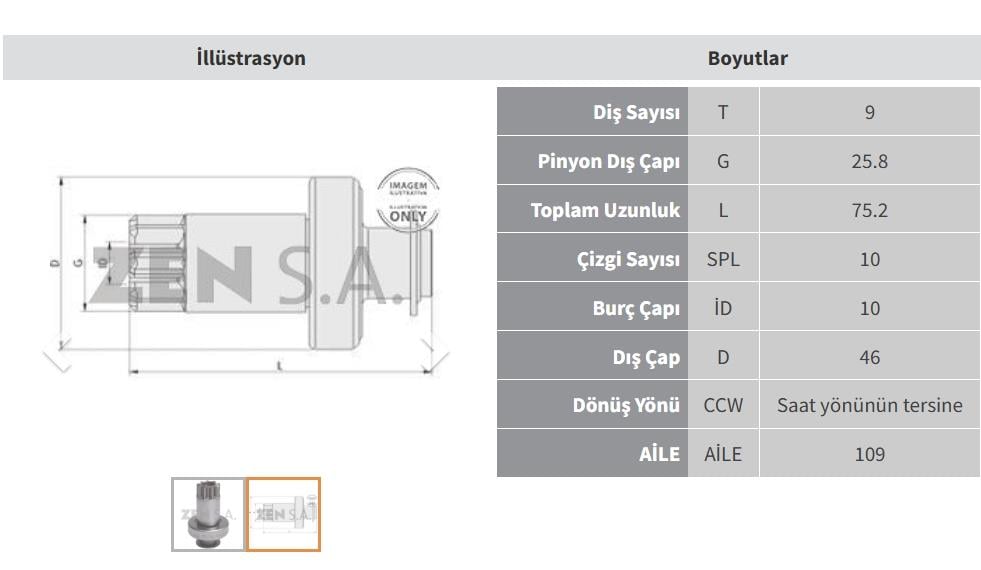 Marş Dişlisi 9DİŞ Volkswagen Polo / Lupo | ZEN 1534