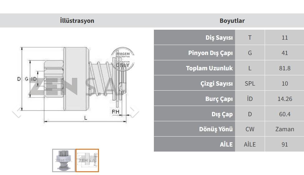 Marş Dişlisi 11diş Jcb Case Mf Voltra | Zen 1698