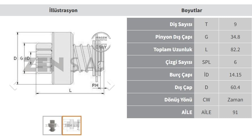 Marş Dişlisi 9DİŞ Sultan Otobus Deutz Lombardını Same Trk ZEN1751 | ZEN 1751
