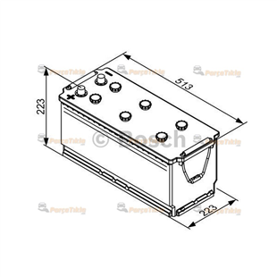 Akü, 12V 180Ah Bosch Akü T3 092T30780 Ters