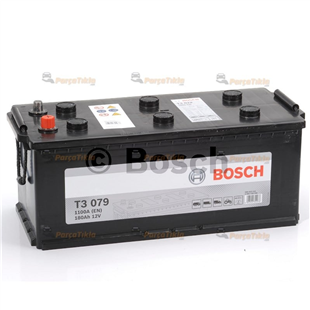Akü, 12V 180Ah Bosch Akü T3 092T30780 Ters