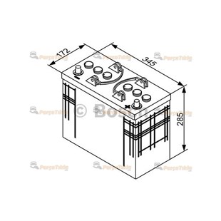 Akü, 12V 125Ah T3 Akü Bosch Siyah Yüksek 0092T30070