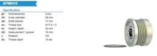Alt.kasnağı 5kan Fiat 500 1.4 08- Fiat 500c 1.4 08- | Ina 535022110