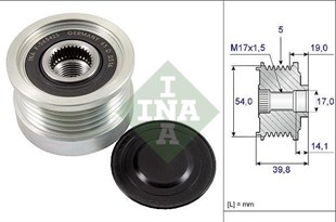 Alt.kasnağı 5kan Fiat 500 1.4 08- Fiat 500c 1.4 08- | Ina 535022110