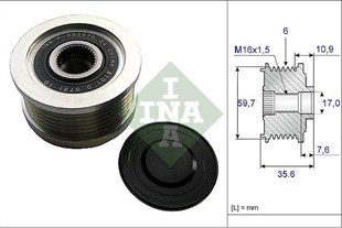 Alt.kasnağı 6kan Hyundai Santa Kia Sorento 233970 535024110 | Ina 535004610