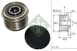 Alt.kasnağı 6kan Renault Clio Iv 12> Captur I 13> Clıo V 19> Fluence 09>12 Kangoo Iı 08> Megane Iı-ıı Mıtsubıshı Nissan F550883 | Ina 535015410