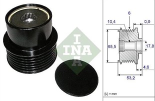 Alt. Kasnağı 6kan Rulmanlı Volvo Xc60 11>15 Xc 90 11>15 3.2 | Ina 535019510