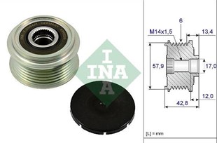 Alt.kasnağı 6kan Toyota Corolla Auris Yaris 6pk. | Ina 535024010