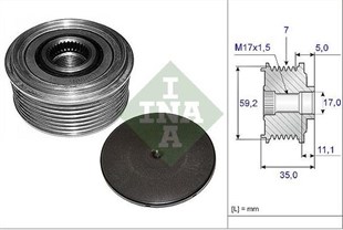 Alt.kasnağı 7kan Ford Transit V184 237045- 535008710 | Ina 535008710