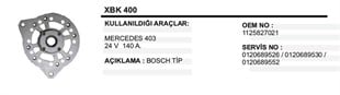 Alt. Ön Kapak Mercedes 403 24v 140ah Bosch Tip | Ith Xbk400
