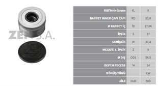 Alt.kasnağı 6kan Peugeot 206 207 307 Ducato Cıtroen | Wutse Ksn91278