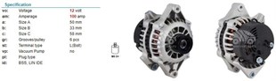 Alternatör 12v 100ah Opel Vectra Delco Delphi Dogan Slx Yüksek Amper Tofaş Uyumlu 123100002 | Cargo 111426