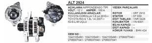 Alternatör 12V 100AH Toyota Corolla 1.6 Auris Avensis 1.6 / 2.0 - Verso 1.8 (Ig-rlo-l-m) | MARTEK ALT2924