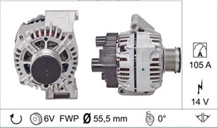 Alternatör 12v 105ah Fıat Doblo Albea Fiorino Grande Punto Opel Astra Corsa Combo 1.3 Multıjet 51854910 446751 | Valeo 446751