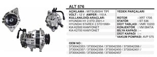Alternatör 12v 110ah H100 Starex Ym Klima 10mm Cıvatalı Alt Ayak Alt22862 | Remark Alt576