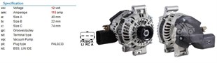 Alternatör 12v 115ah Ford Mondeo  Uwa3760 | Ithal Tuwa3760