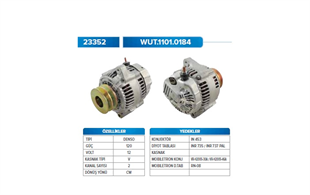 Alternatör 12v 120ah Toyota Land Cruıser 100 98- 4.2 Td Toyota Land Cruiser 4.2 Ya Alt23352 1012117870 1012117871 2706017230 | Wutse Alt23352