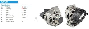 Alternatör 12v 120ah Cıtroen Nemo Fiorino Panda Peugeot Bıpper Opel Combo Doblo 1.3 Cıtroen Bıpper Cıtroen Nemo Fıat Doblo Fıat | Opar 51944878