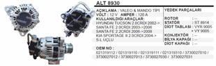 Alternatör 12v 120ah Hyundaı Elentra Tuscon Santafe Wınalt2700 | Ithal T8930