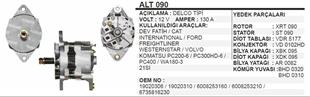 Alternatör 12v 130ah Bmc Fatih Caterpillar Komatsu Pc200 Pc300 Pc400 Ford Alt090 | Remark Alt090