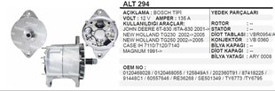 Alternatör 12v 135a Bosch Tipi Johndere New Holland-case 02-05 Tc56-tg230 Biçerdöver | Aes Alt294