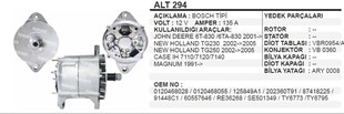 Alternatör 12v 135ah Bosch Tipi Johndere New Holland-case 02-05 Tc56-tg230 Biçerdöver | Wınwın Alt294