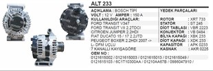 Alternatör 12v 150ah Ford V347 Jumper Ducato Boxer Alt233 Rotoru-xrt733 | Ithal T233