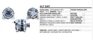 Alternatör 12v 150ah Nissan Qashqaı 7pk Juke A3tj3881 | Remark Alt5387