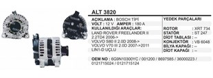 Alternatör 12v 180ah Land Rover Freelander Volvo S80 06-ford Mondeo | Remark Alt3820