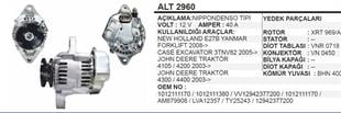 Alternatör 12V 40AH Case Kepçe Johnder Mini Kepçe Takeuchi TB235 TB250 Case Forklift Johndeere Johndeere Yanmar Kubato Takeuchi | REMARK ALT2960