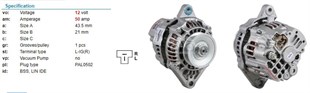 Alternatör 12v 50ah Cat İş.mak. Forklift Marintip Caterpıllar 305cr / Hyundai R28-7 / Jcb / Vetus Engıne / Volvo Ec30 Uwa3764 | Bypart Uwa3764