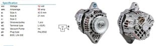 Alternatör 12v 50ah Cat İş.mak. Forklift Marintip Caterpıllar 305cr / Hyundai R28-7 / Jcb / Vetus Engıne / Volvo Ec30 Uwa3764 | Bypart Uwa3764