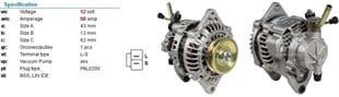 Alternatör 12v 50ah Mazda 2200 Ym Kia Çerez Dın127 | Ithal T110dın127