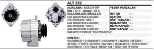 Alternatör 12V 55AH Caterpiller Jcb Backhoe Loader Cat Daewoo Forklift Perkins TGC25S ALT352 0120489027 | REMARK ALT352