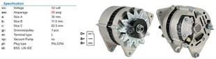 Alternatör 12v 55ah (kasnaksız) Bmc Fatih Jcb Perkin Hidromek 47020056 4803128 A127mt 54022188 | Lucas 24145
