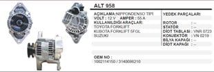 Alternatör 12V 55AH Suzuki Swift Toyota Forklift Kubato Forklift ALT958 | REMARK ALT958