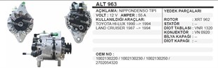 Alternatör 12v 55ah Toyota Hılux Ym Vakumlu Alt963 | Dodo Alt963
