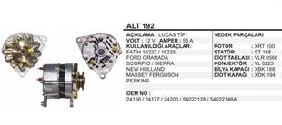 Alternatör 12V 60AH Fatih Lucas Tip ALT192 Ford Escort-taunus 70A Lucas | REMARK ALT192