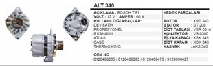 Alternatör 12v 65ah Bosch Tip Bmc Dev Fatih Atlas Case Bmc Profesyonel Alt340 ( Yüksek Amper- Cargo 115608 120amper ) | Martek Alt340