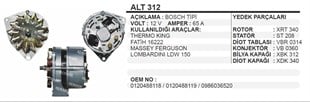 Alternatör 12v 65ah Fatih Kubato Termoking Opel Massey Ferguson-fatıh-opel 65a | Remark Alt312