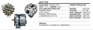 Alternatör 12v 65ah Fatih Kubato Termoking Opel Massey Ferguson-fatıh-opel 65a | Remark Alt312