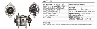 Alternatör 12v 70ah 2fişli Opel Astra F 1.7td Corsa 1.5d Vectra B Combo Alt172 | Wınwın Alt172