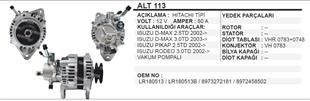 Alternatör 12v 80ah Isuzu Dmax Pikap Rodeo Hıtachı Alt113 | Remark Alt113