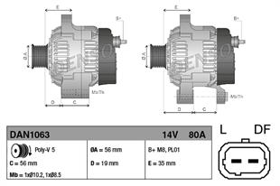 Alternatör 12v 80ah Peugeot Cıtroen Saxo Peugeot 106 1.6 | Denso Dan1063