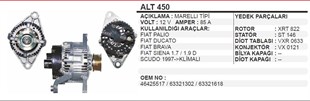 Alternatör 12v 85ah Fıat Palio Ducato Brava Siena Scudo Klimalı Alt450 | Wınwın Alt450